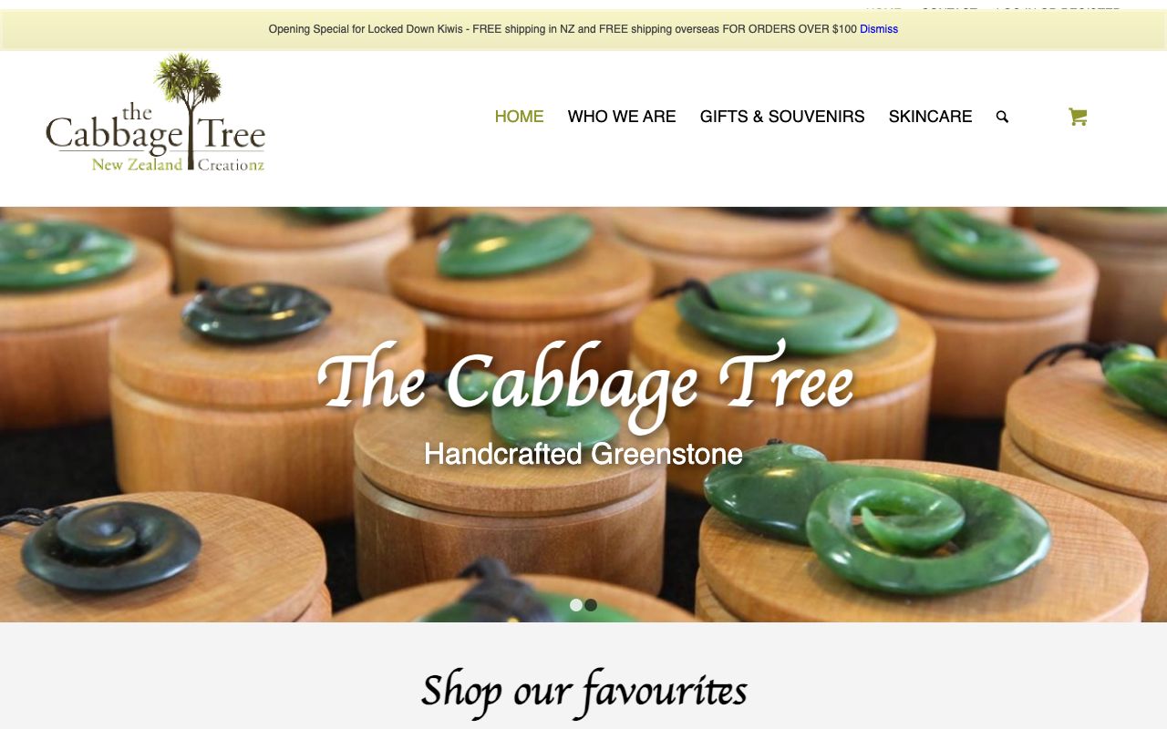 Preview of The Cabbage Tree's website