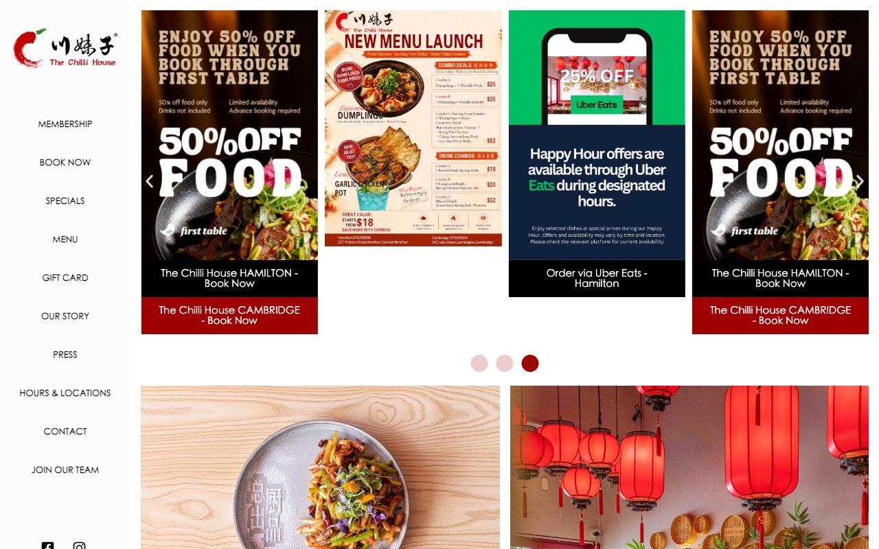 Preview of The Chilli House's website