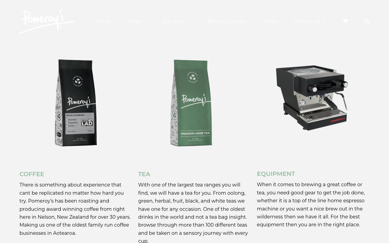 Preview of The Coffee Factory's website