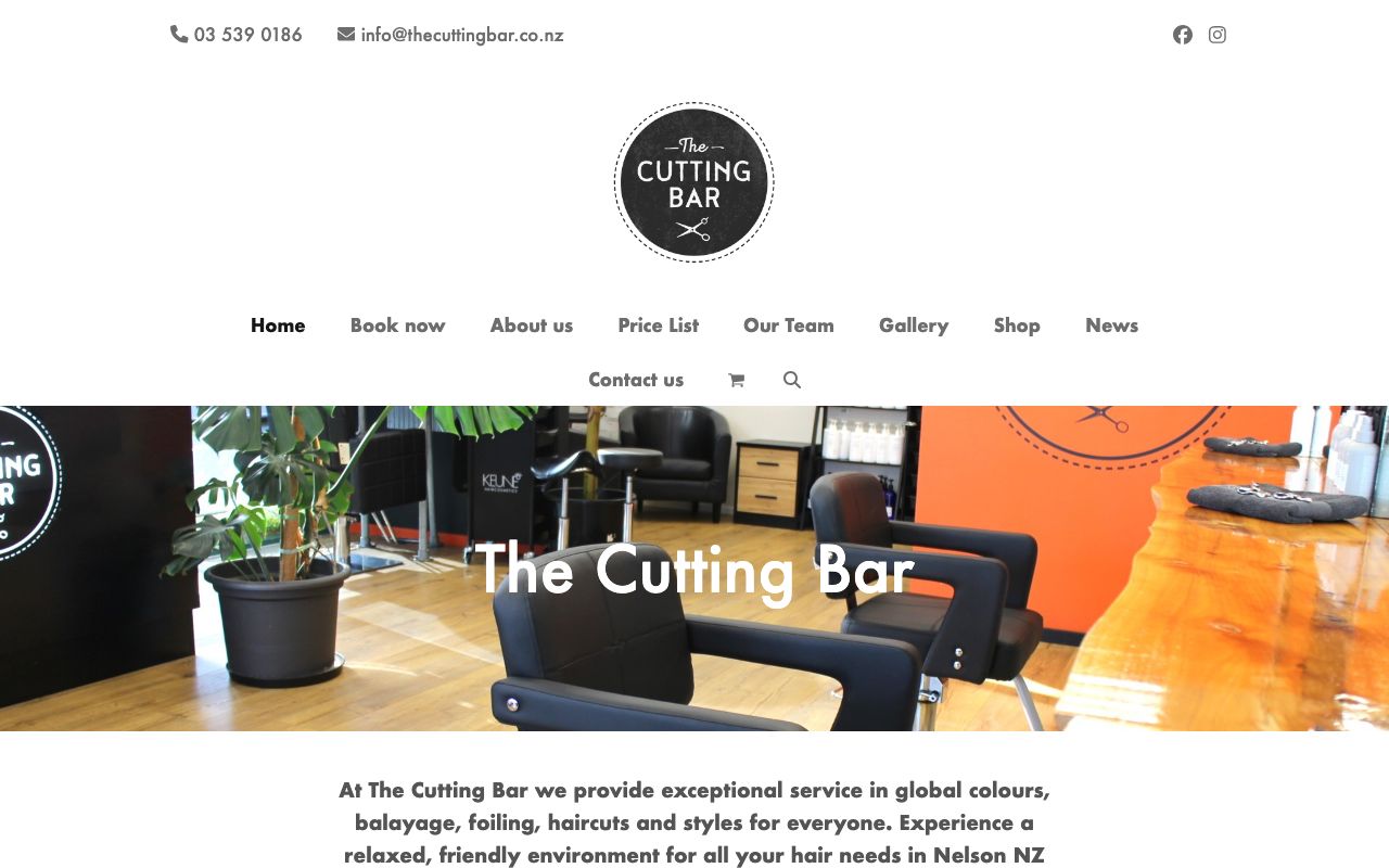 Preview of The Cutting Bar's website