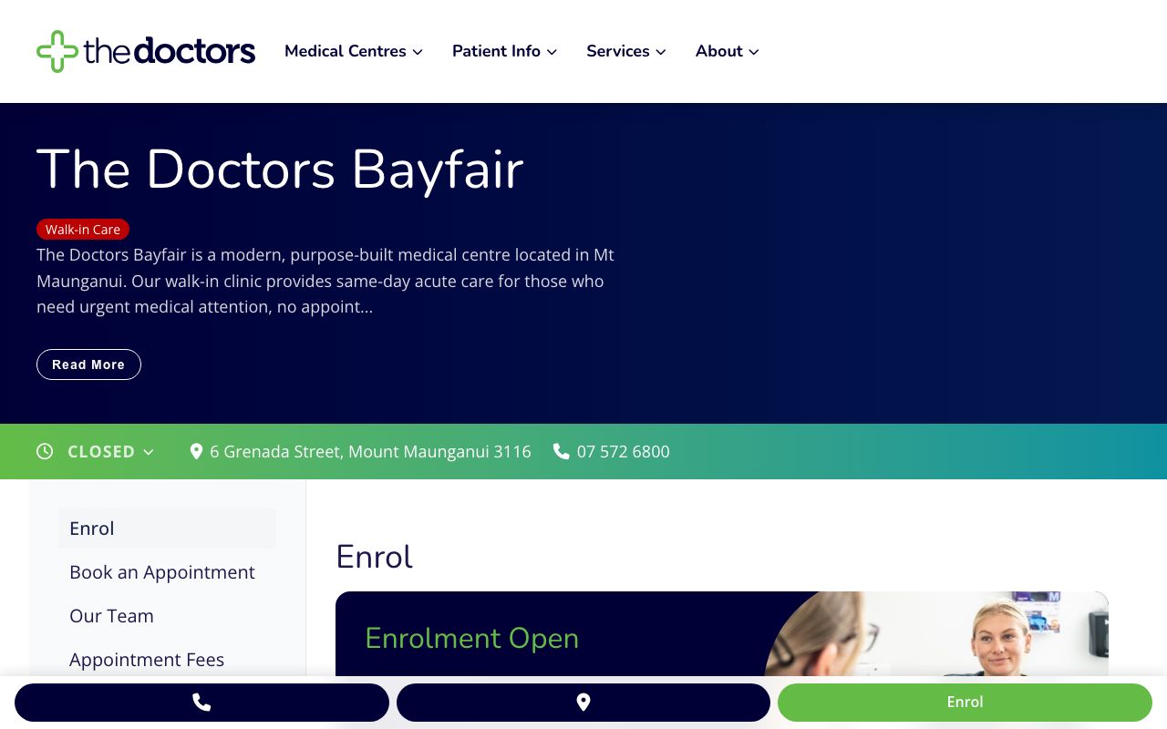 Preview of The Doctors Bayfair's website