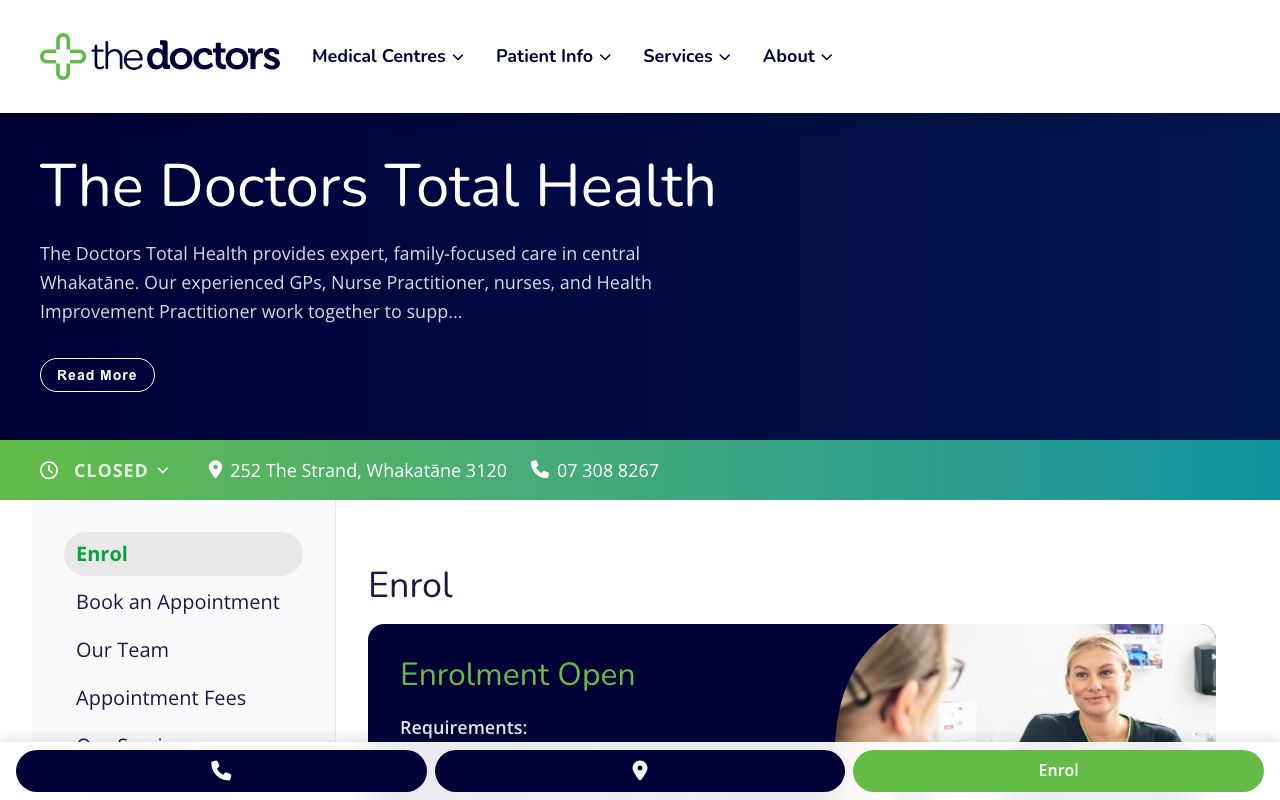 Preview of The Doctors Total Health's website