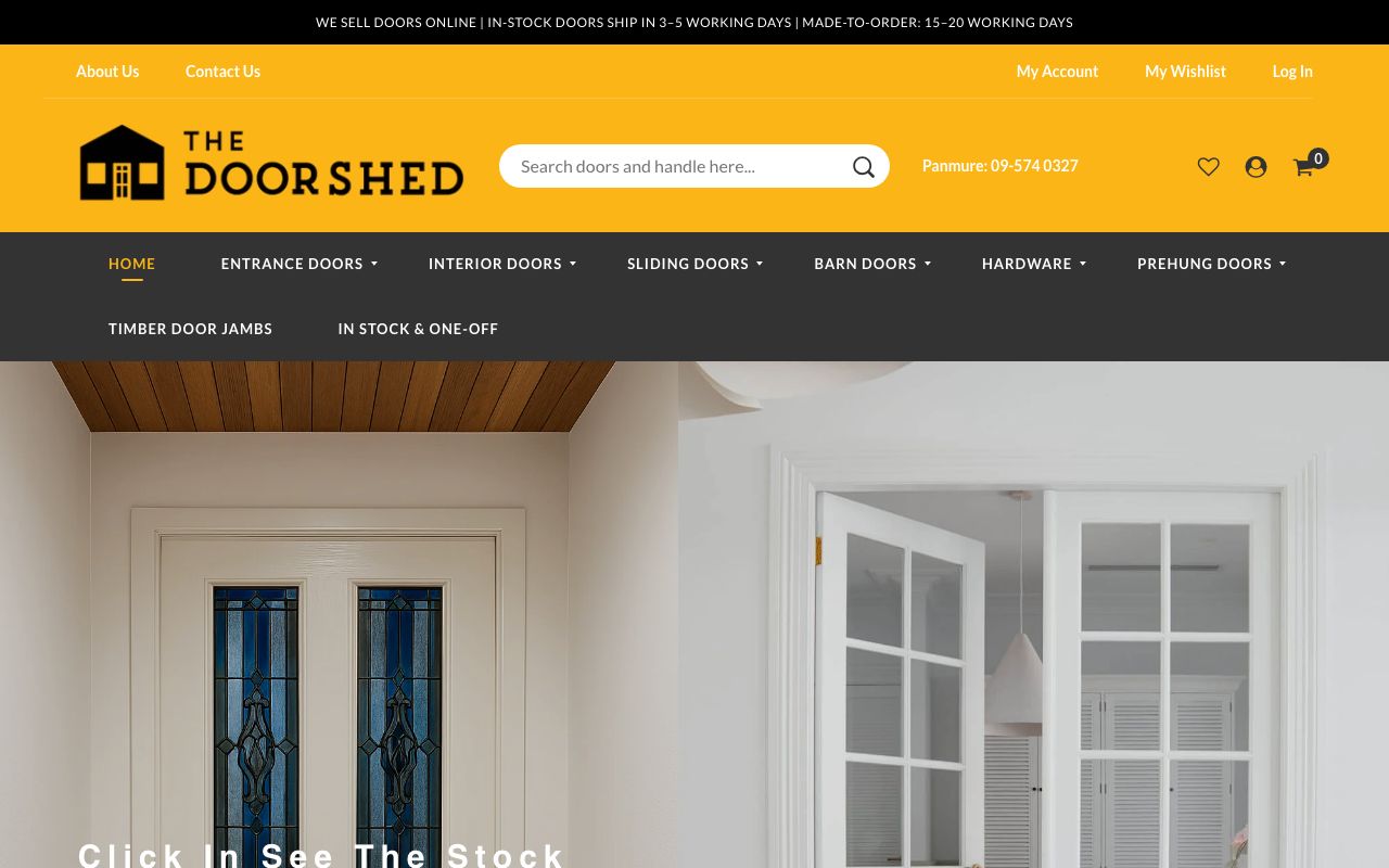 Preview of The Door Shed's website
