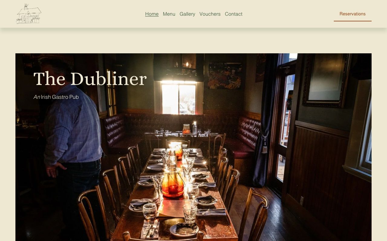 Preview of The Dubliner's website