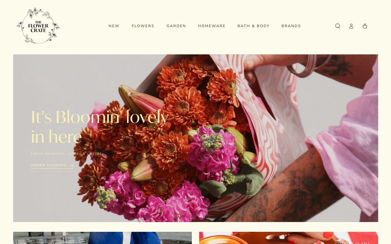 Preview of The Flower Crate's website