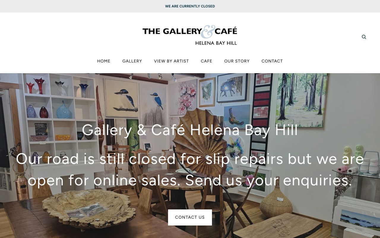 Preview of The Gallery and Cafe Helena Bay Hill's website