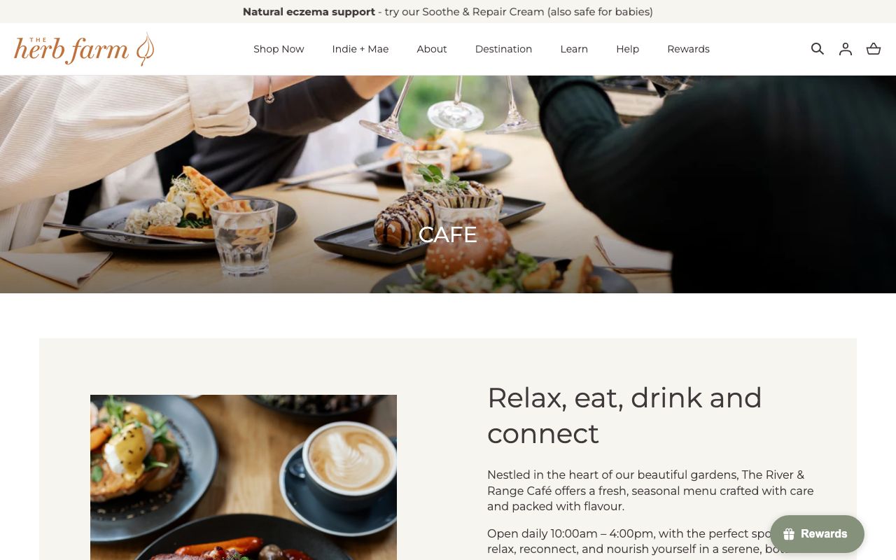 Preview of The Herb Farm Cafe's website