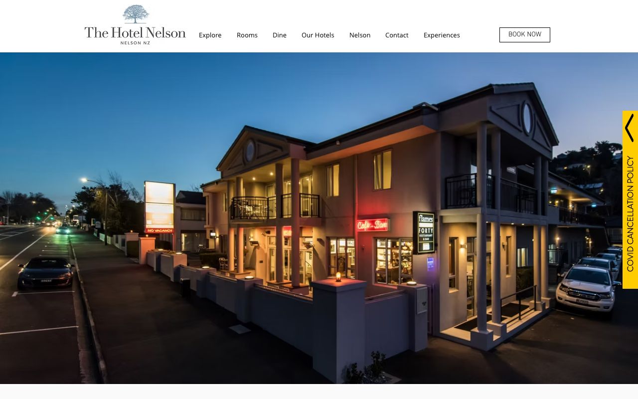 Preview of The Hotel Nelson's website