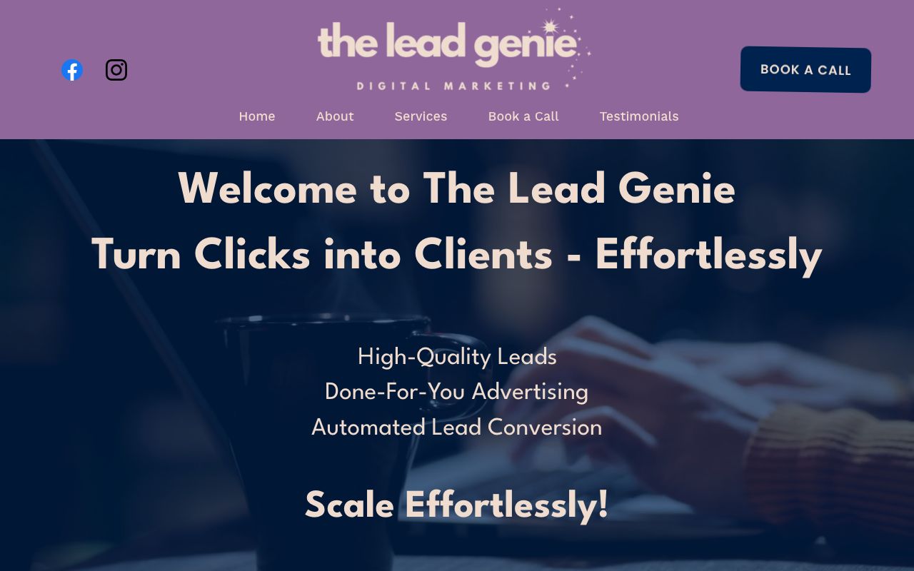 Preview of The Lead Genie's website