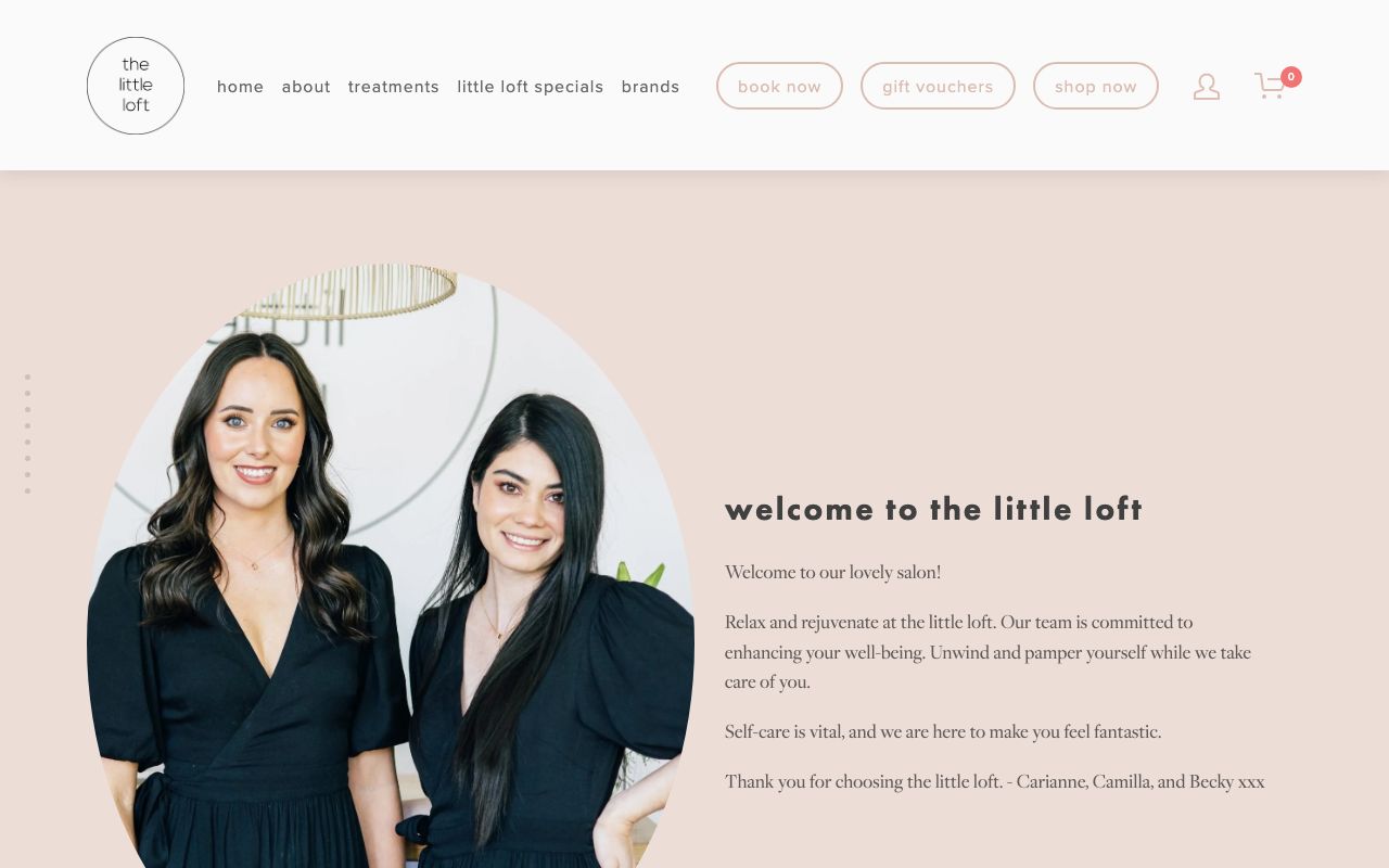 Preview of The Little Loft's website