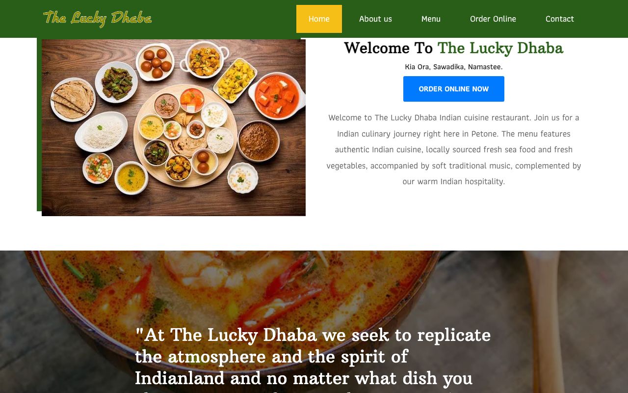 Preview of The Lucky Dhaba's website