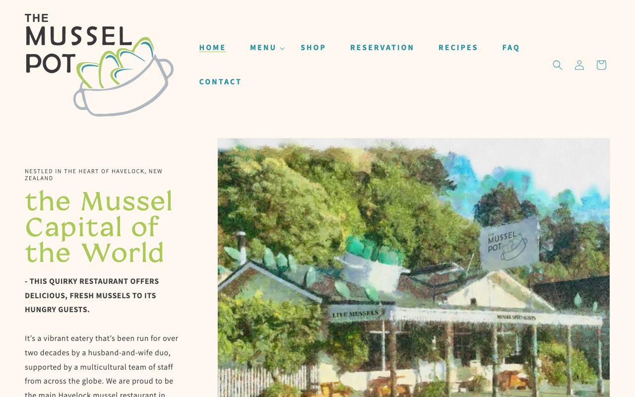 Preview of The Mussel Pot's website