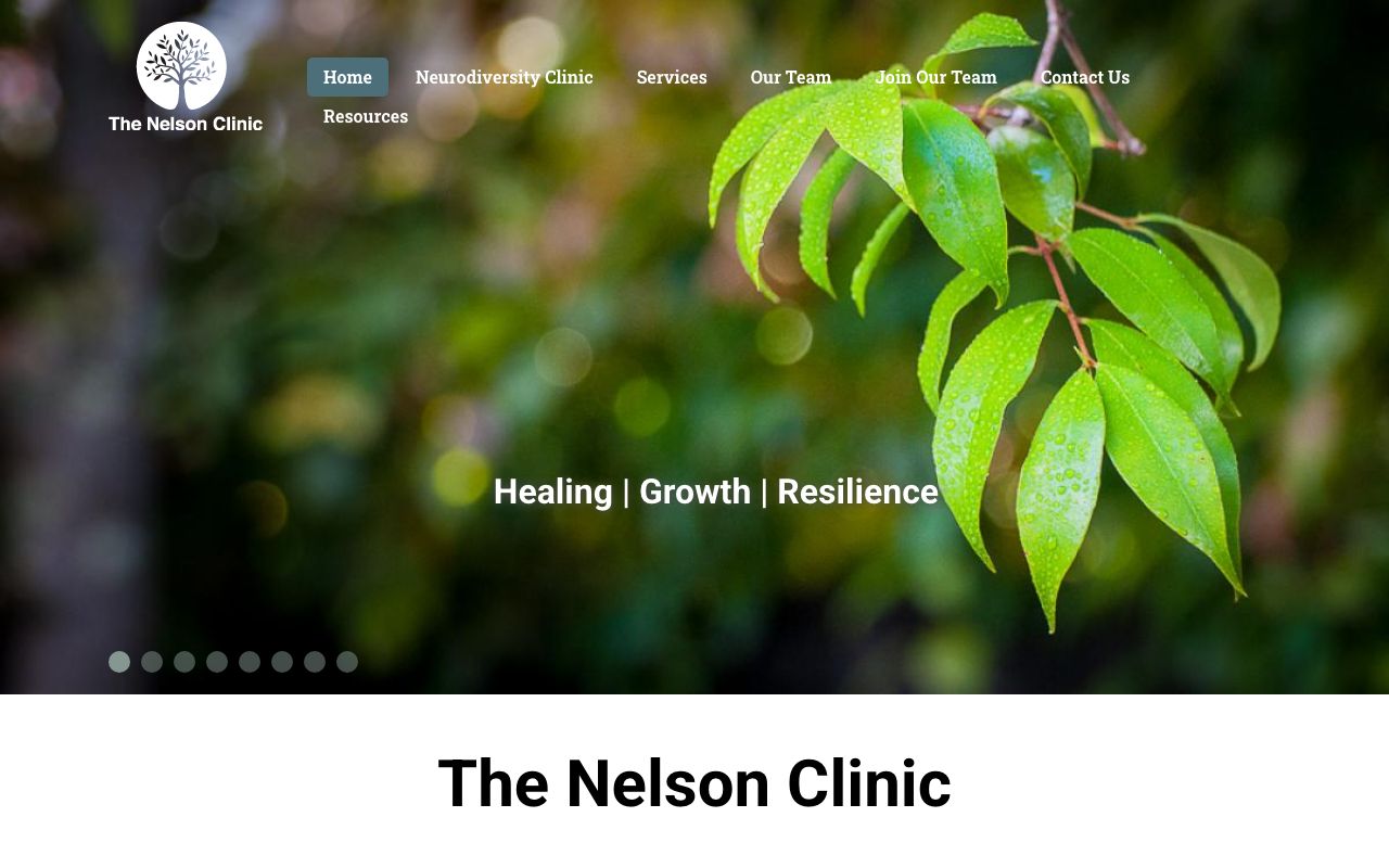 Preview of The Nelson Clinic's website