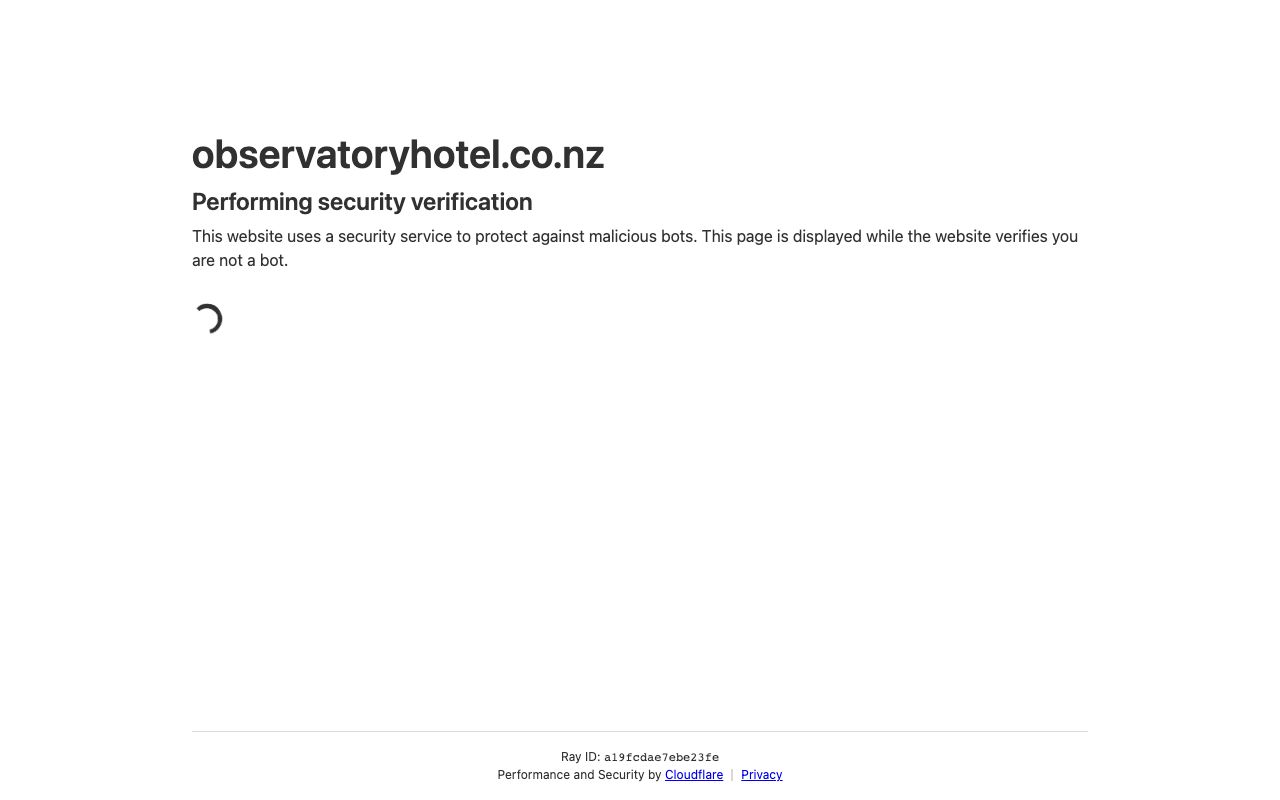 Preview of The Observatory Hotel's website