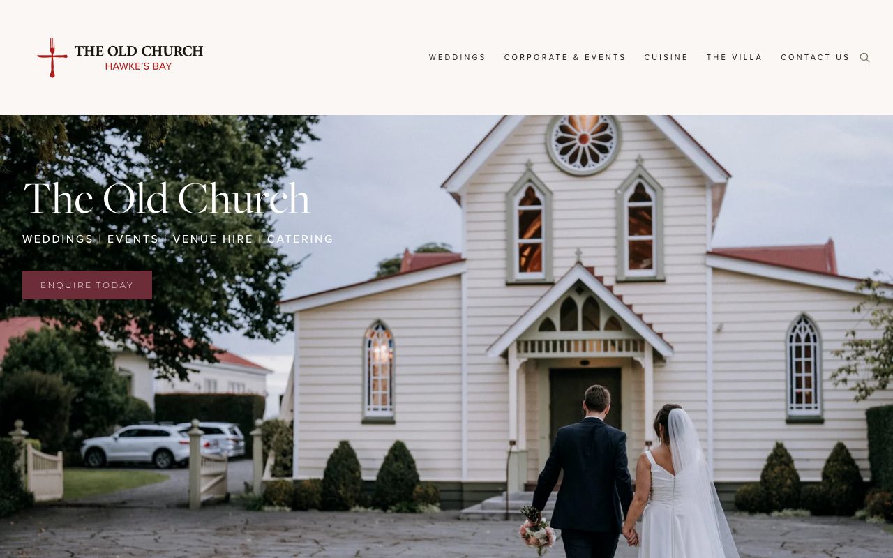 Preview of The Old Church Restaurant's website