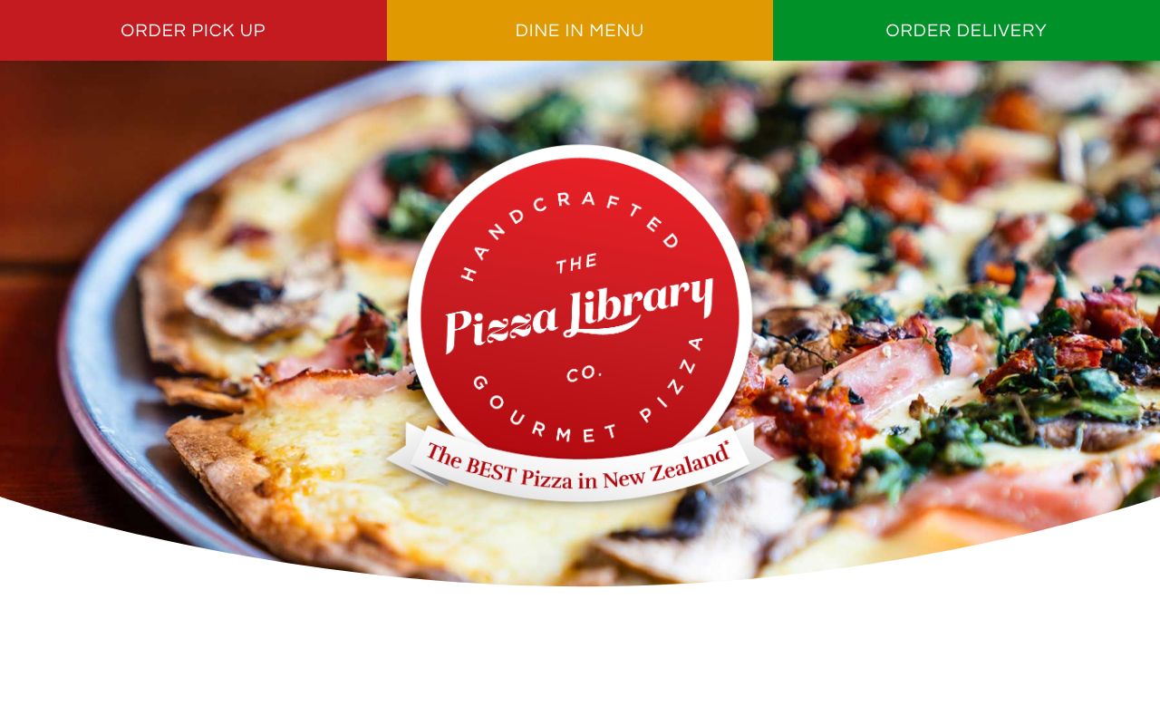Preview of The Pizza Library's website