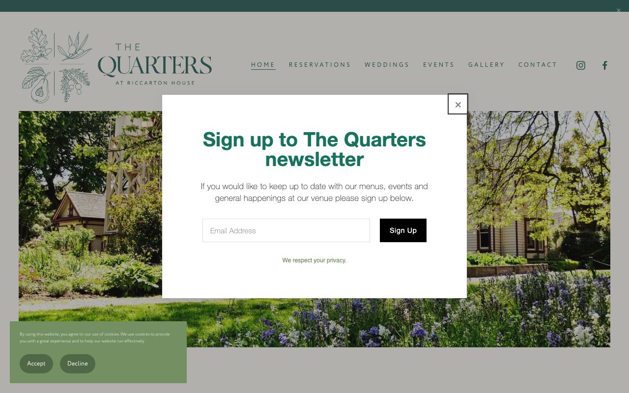 Preview of The Quarters's website