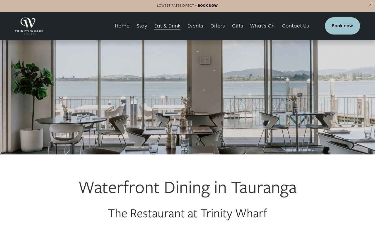 Preview of The Restaurant at Trinity Wharf's website