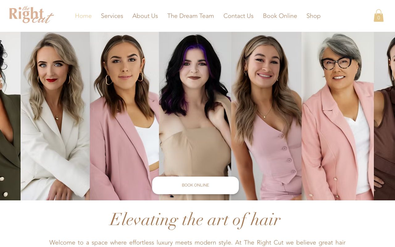 Preview of The Right Cut's website