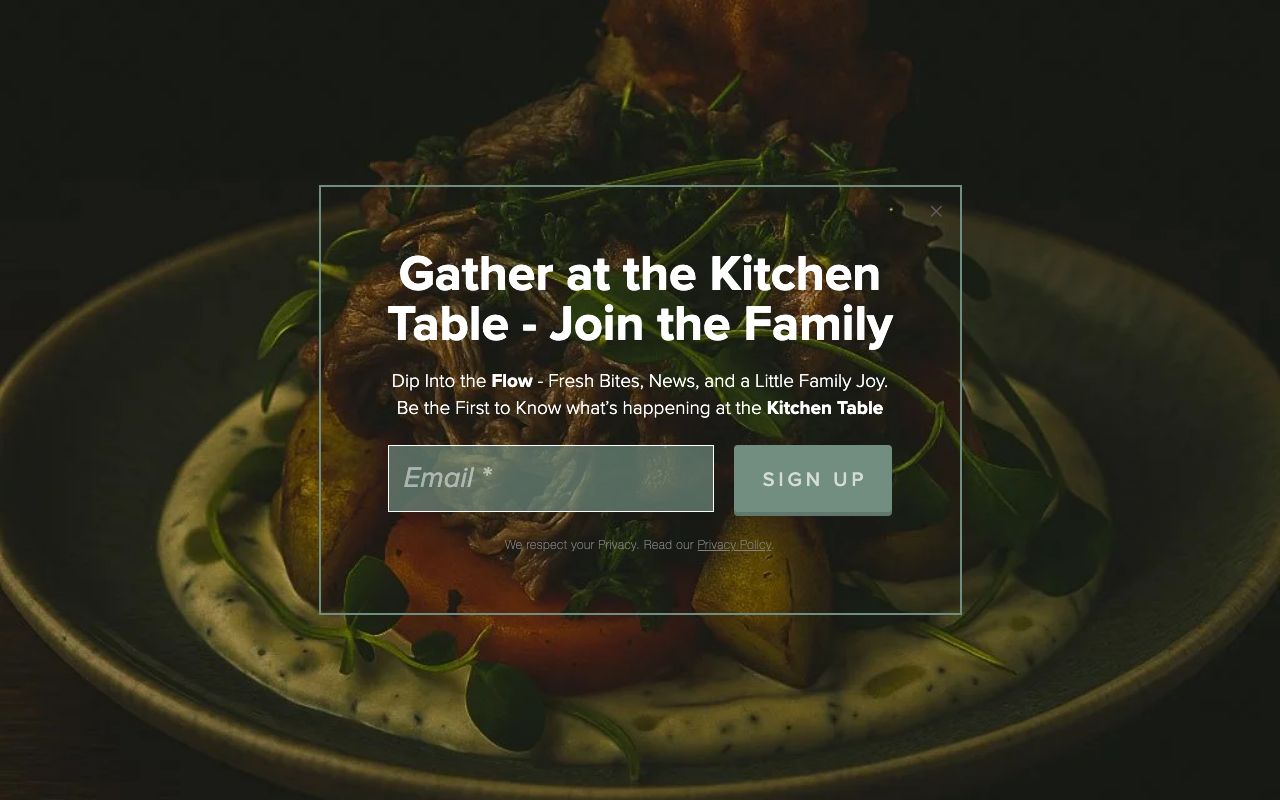 Preview of The River Kitchen's website