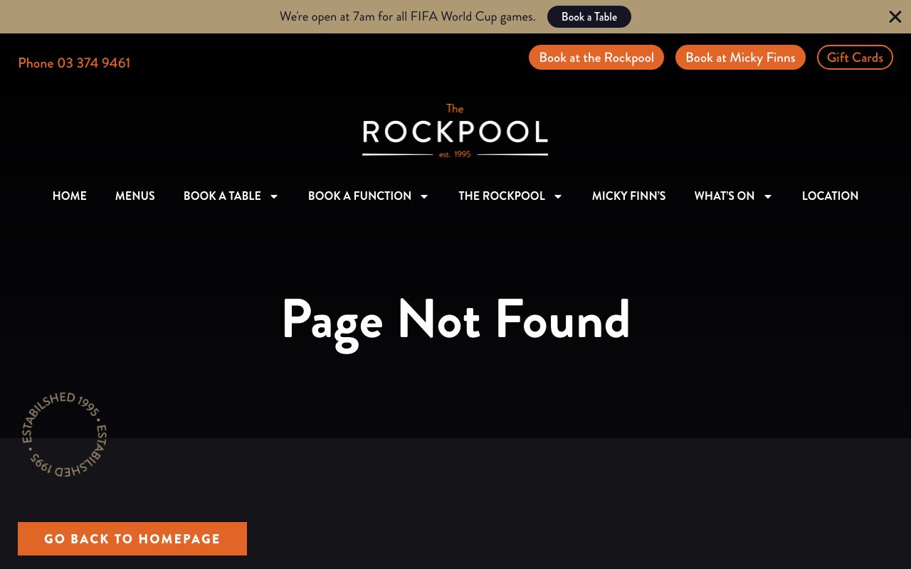 Preview of The Rockpool's website