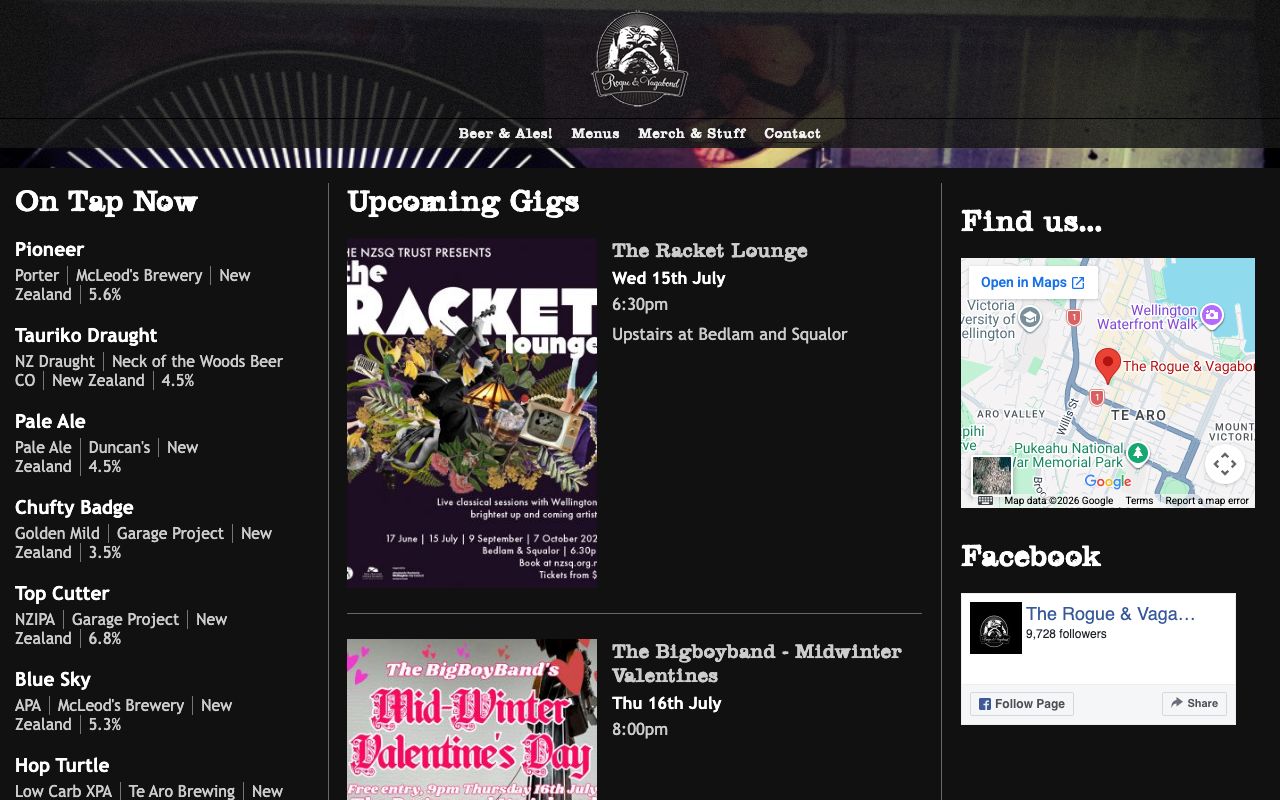 Preview of The Rogue & Vagabond's website