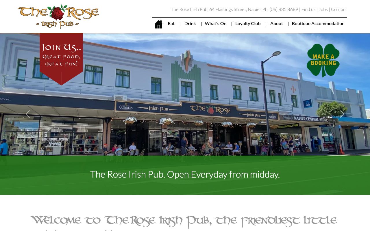 Preview of The Rose's website