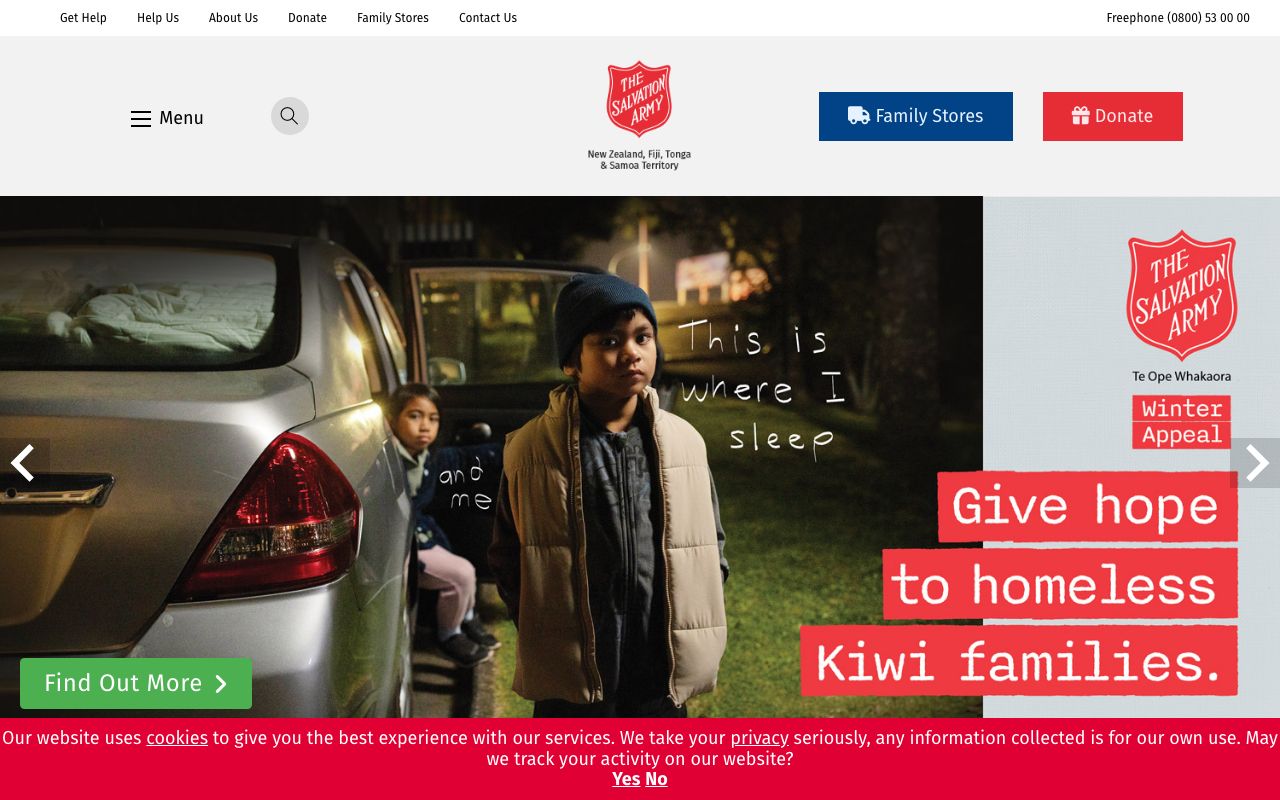 Preview of The Salvation Army Family Store's website