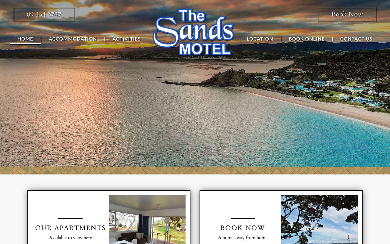 Preview of The Sands Motel's website