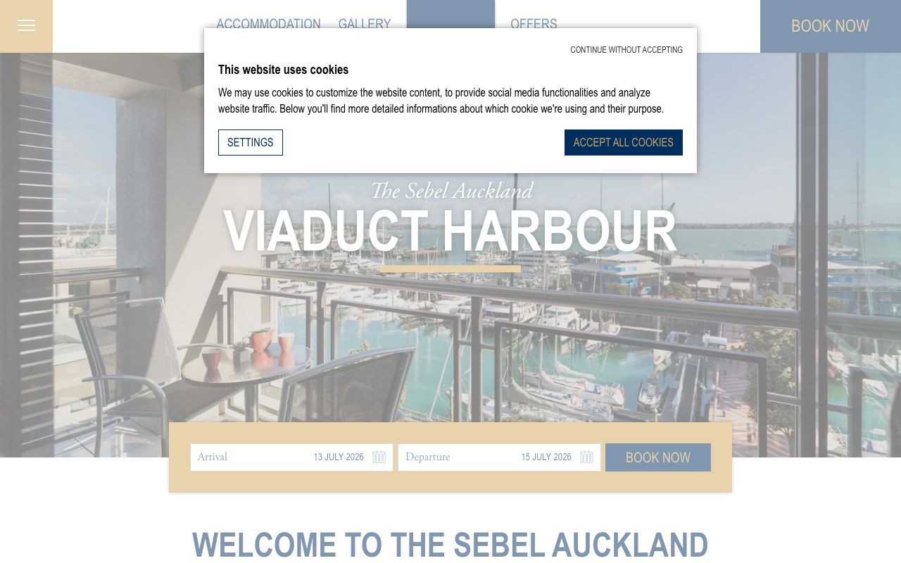 Preview of The Sebel Auckland's website
