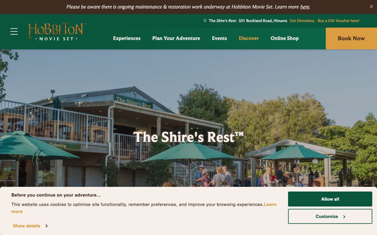 Preview of The Shire Store's website
