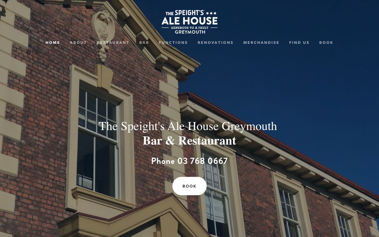 Preview of The Speights Ale House's website