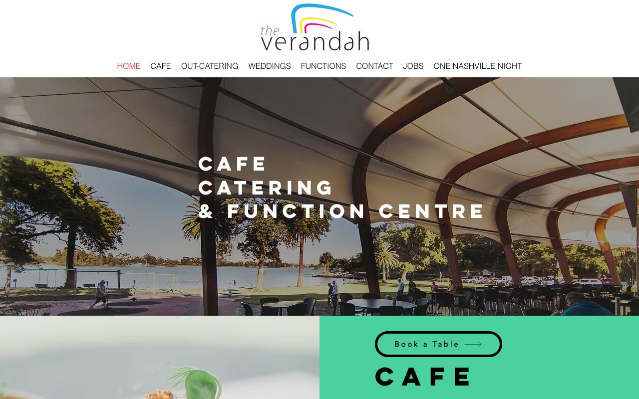 Preview of The Verandah Café's website