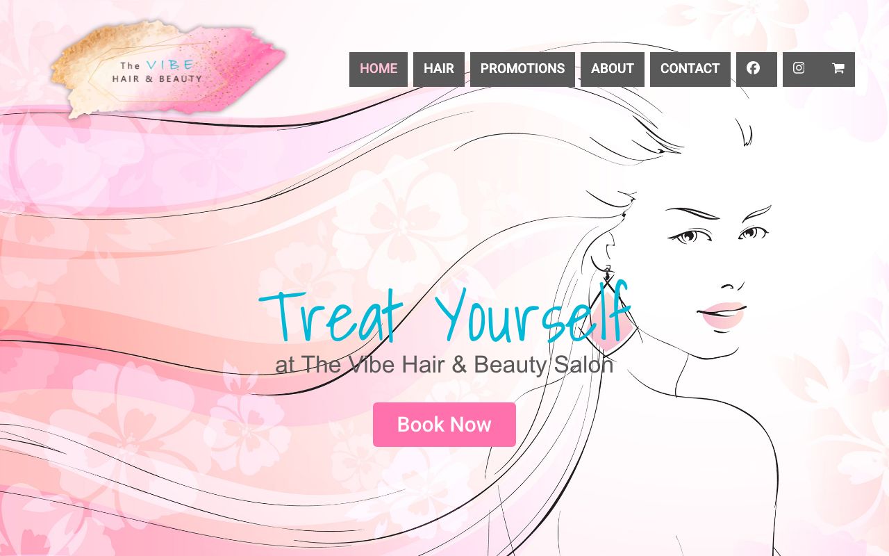 Preview of The Vibe Hair and Beauty's website