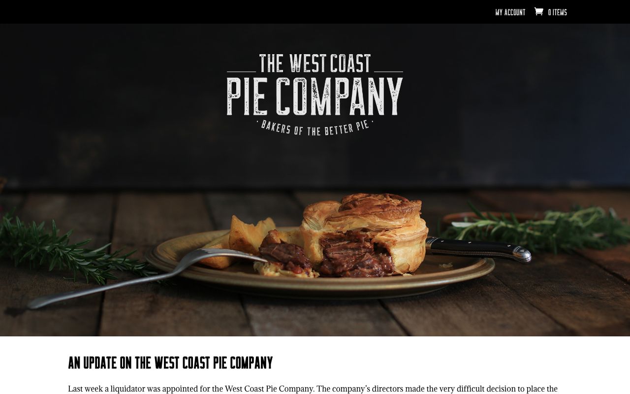 Preview of The West Coast Pie Company's website
