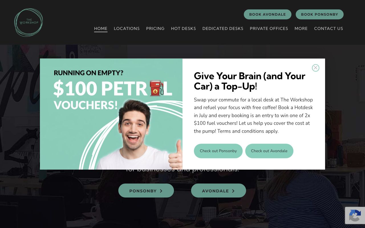 Preview of The Workshop Avondale's website