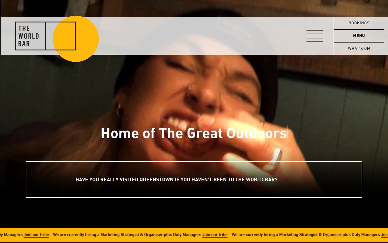 Preview of The World Bar's website