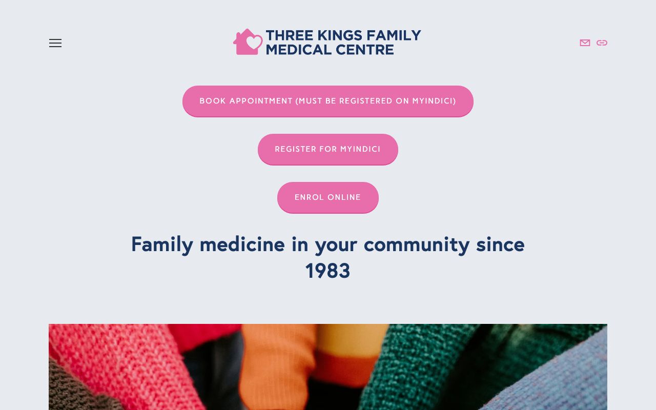 Preview of Three Kings Family medical Centre's website