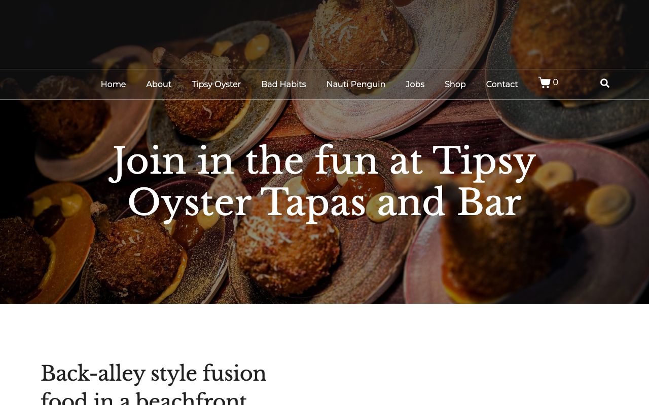Preview of Tipsy Oyster Tapas and Bar's website