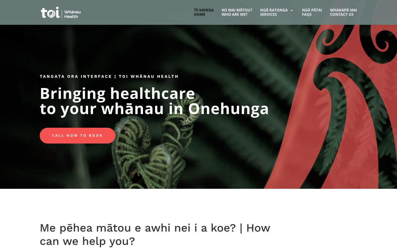 Preview of toi - whānau Health's website