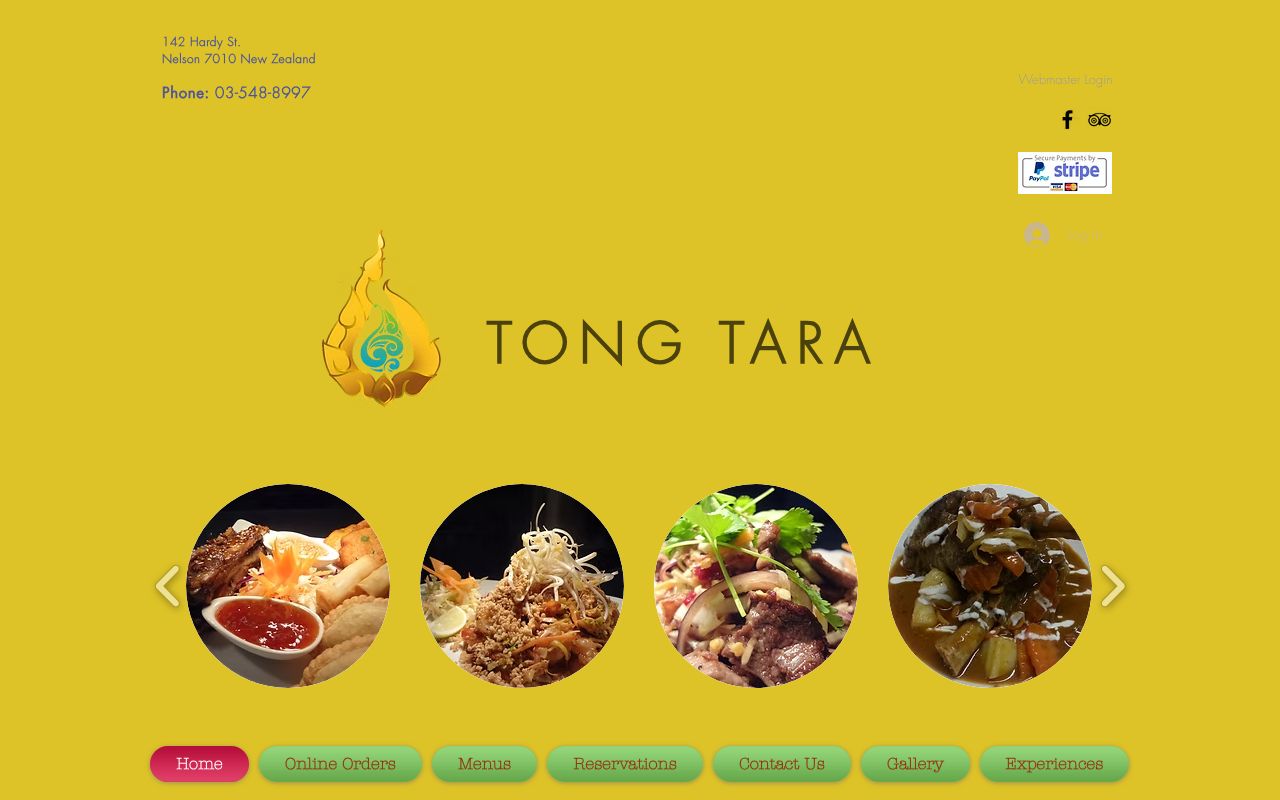 Preview of Tong Tara Thai Restaurant's website