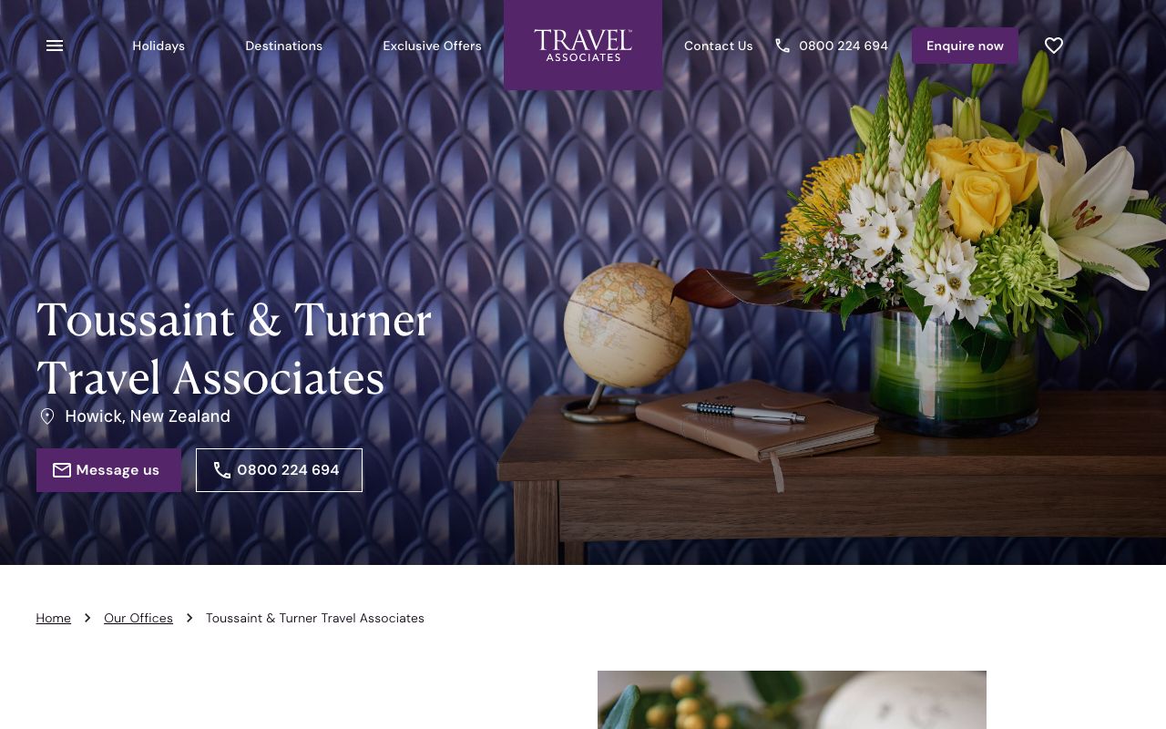 Preview of Travel Associates's website