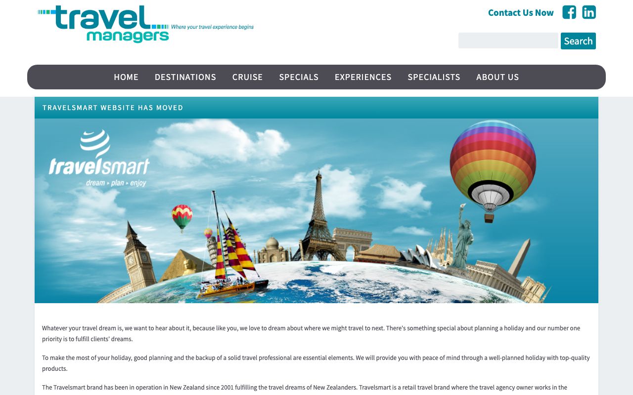 Preview of Travelsmart's website