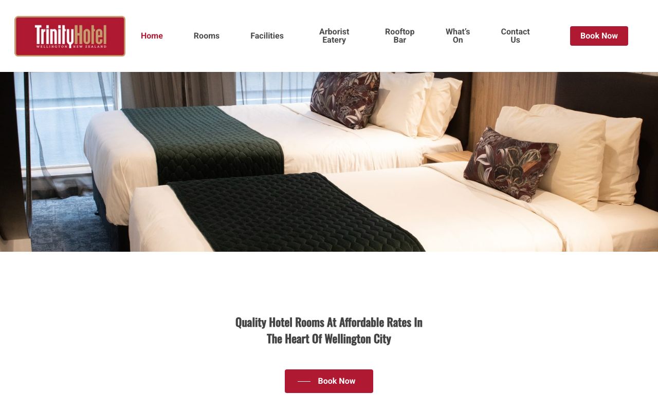 Preview of Trinity Hotel's website