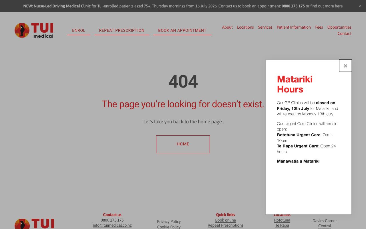Preview of Tui Medical's website