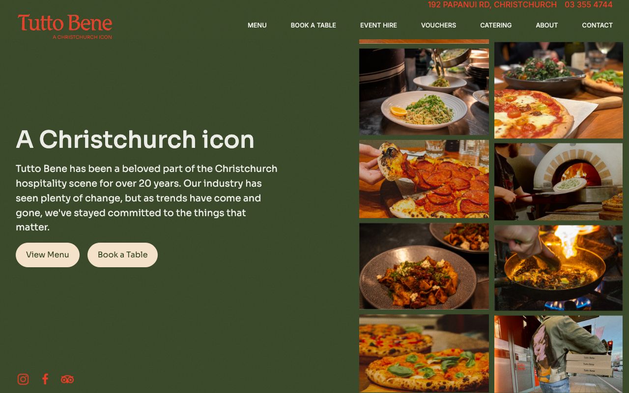 Preview of Tutto Bene's website