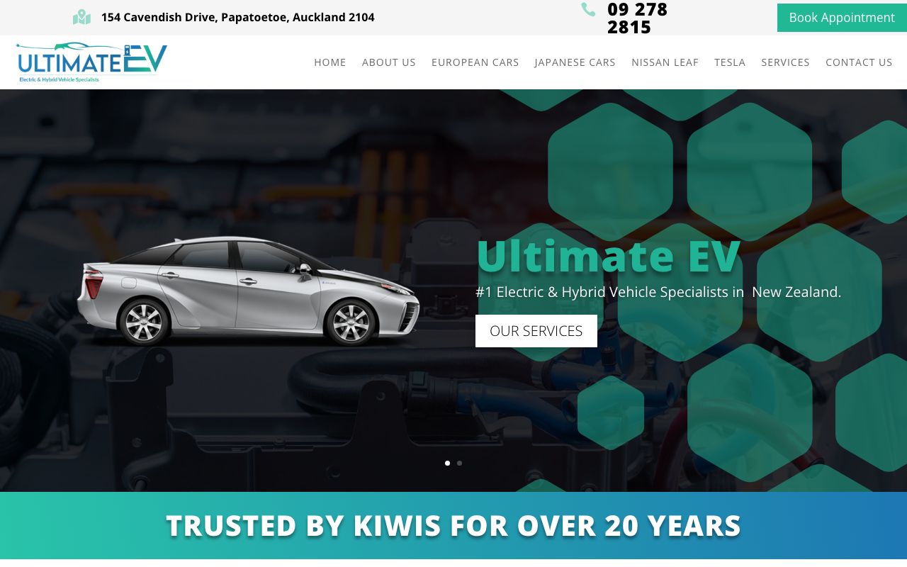 Preview of Ultimate EV's website