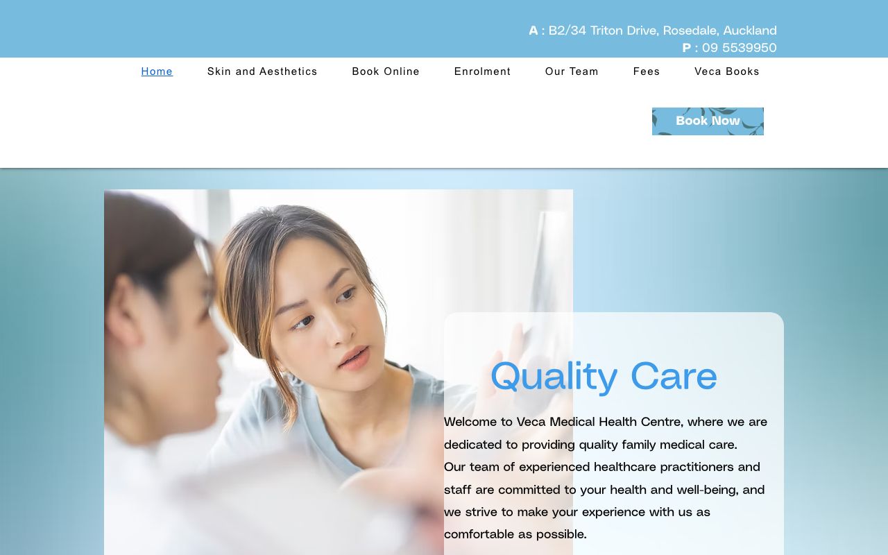 Preview of VECA Medical Health Centre Onewa's website