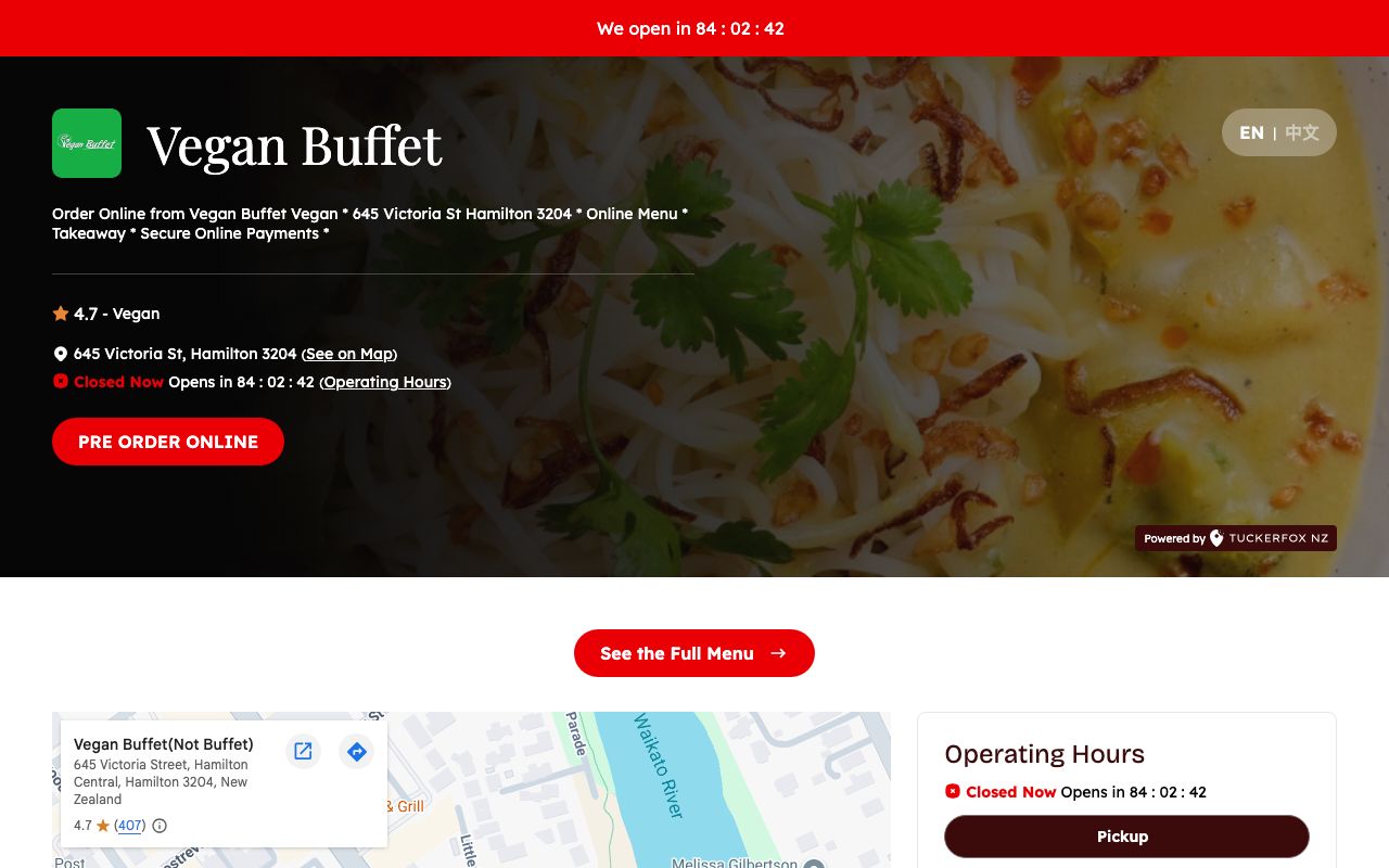 Preview of Vegan Buffet's website