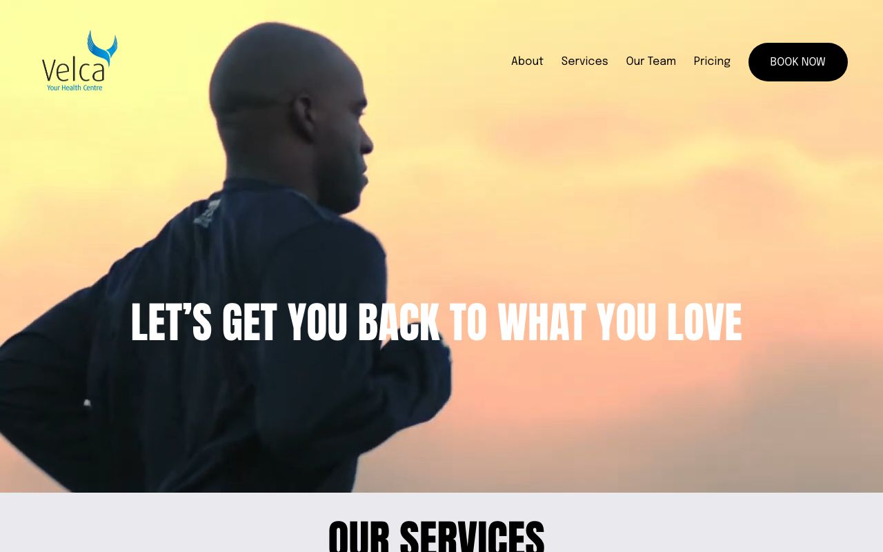 Preview of Velca's website